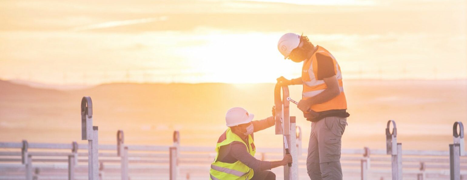 engineers on solar site