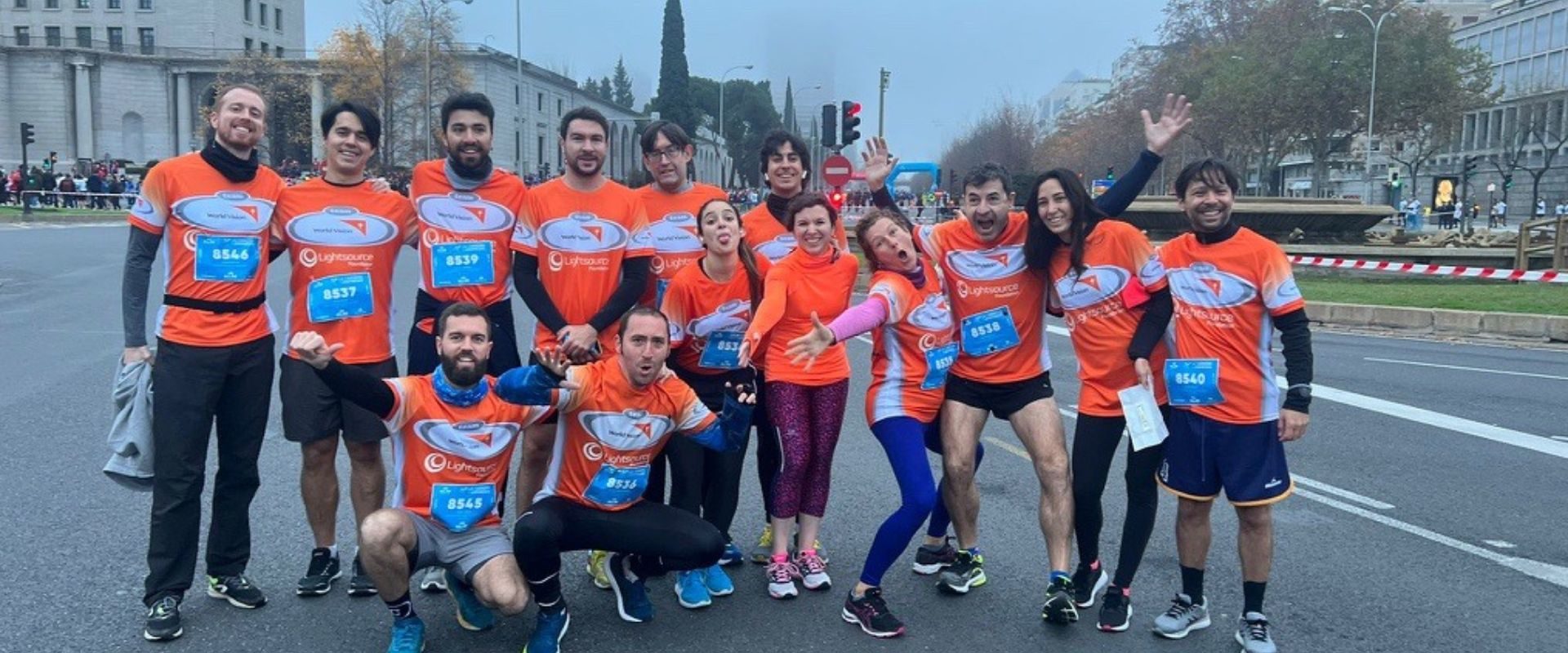 Runners posing for a photograph