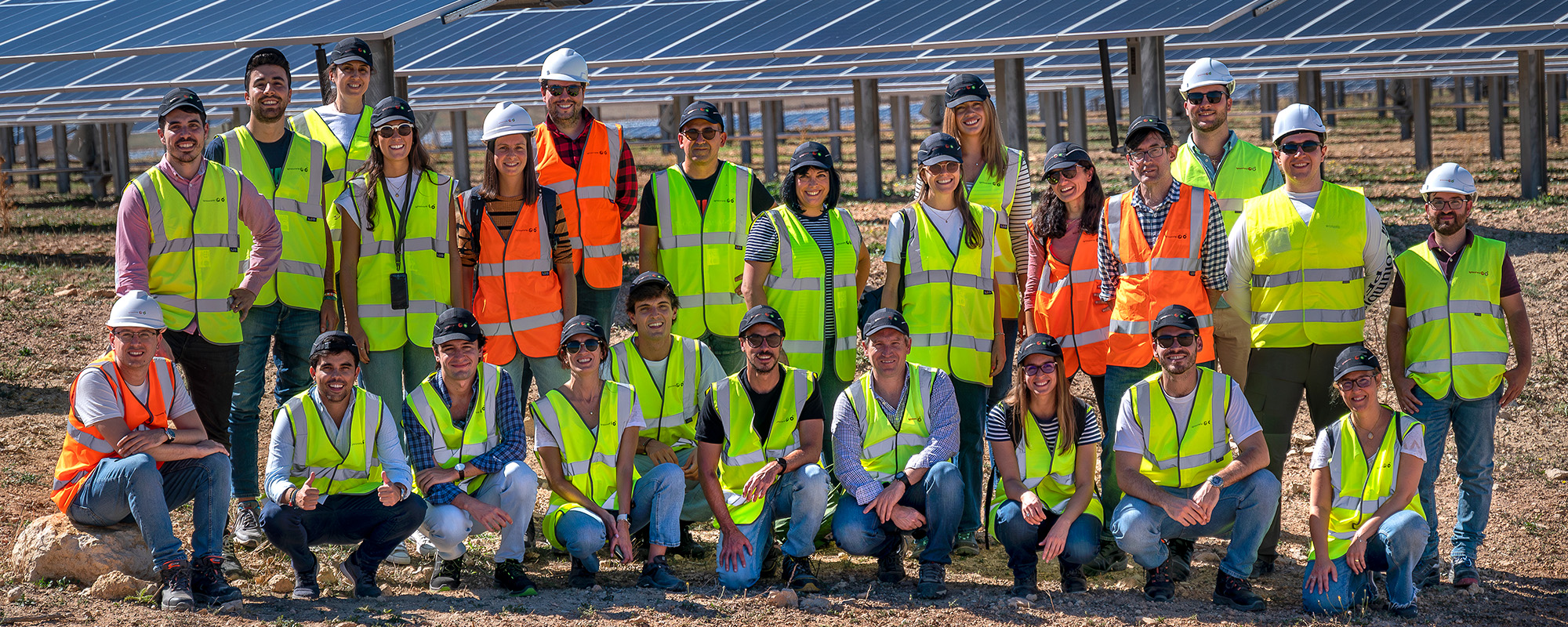 Spanish Lightsource bp team members at Barrica site