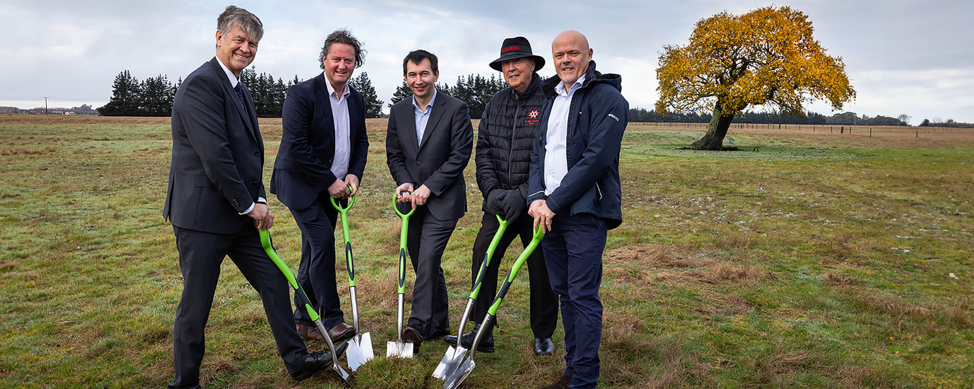 Sod turning at Kowhai solar farm, New Zealand